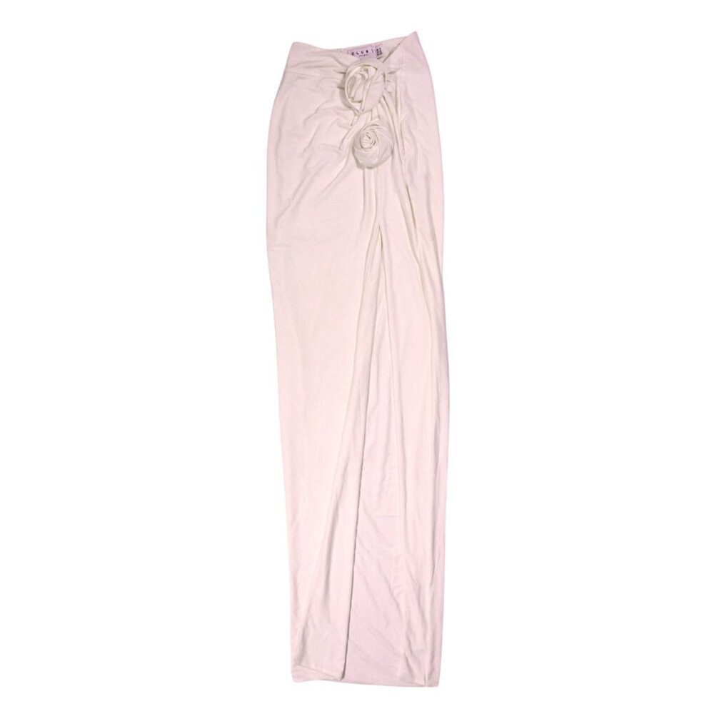 Club L London Rosette Maxi Skirt in White